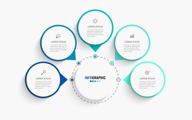 Business data visualization. Process chart. Abstract elements of graph, diagram with steps, options, parts or processes. Vector business template for presentation. Creative concept for infographic.