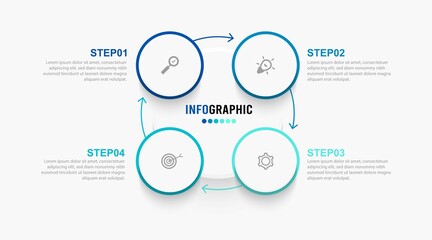 Business data visualization. Process chart. Abstract elements of graph, diagram with steps, options, parts or processes. Vector business template for presentation. Creative concept for infographic.