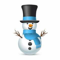 Christmas snowman with top-hat and scarf.