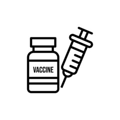 Medical Vaccine icon. Medical Syringe symbol template for graphic and web design