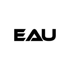 EAU letter logo design with white background in illustrator, vector logo modern alphabet font overlap style. calligraphy designs for logo, Poster, Invitation, etc.