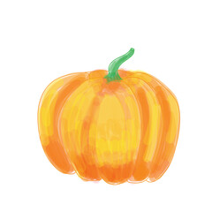 orange halloween illustration big pumpkin