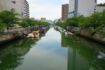 Kagami-gawa River View and City of Kochi in Kochi, Japan - 日本 高知県 鏡川