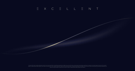 Navy blue premium abstract background with luxury dark golden waves.