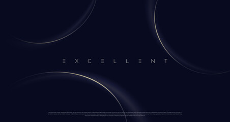Navy blue premium abstract background with luxury dark golden circles