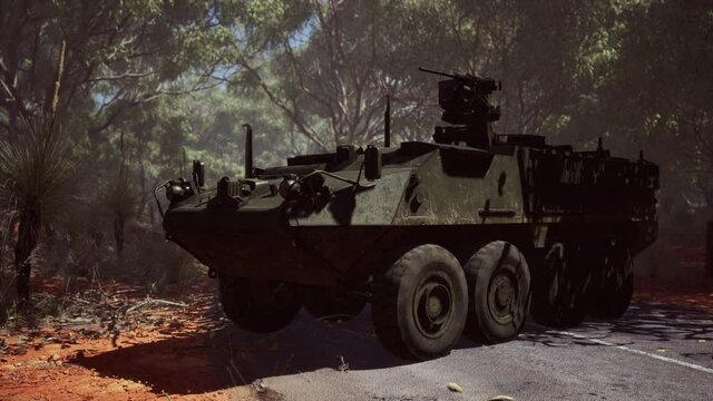 armored battle army tank on the road