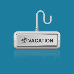 Vacation key isolated on background vector illustration.
