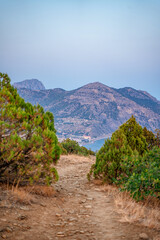 Amazing landscape in summer on the mountains and cape on the Black Sea