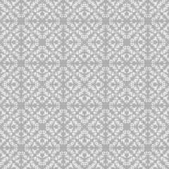 Abstract white and grey background with floral hand drawn element. Geometric seamless pattern for wallpaper, web page, textures, fabric, textile. Decorative vector illustration
