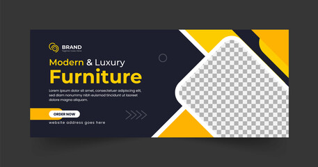 Furniture web banner and social media editable banner