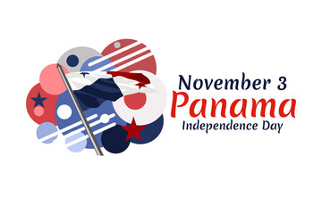 November 3, Independence Day of Panama vector illustration. Suitable for greeting card, poster and banner.