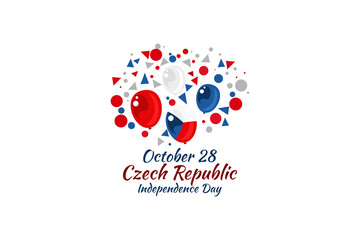 October 28, Independence day of Czech Republic vector illustration. Public holiday in Czech Republic. Suitable for greeting card, poster and banner.