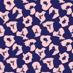 Heart shaped brush stroke seamless pattern background