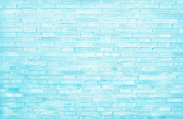 Blue pastel brick wall texture with vintage style pattern for background and design art work.