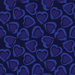 Heart shaped brush stroke seamless pattern background