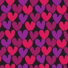 Heart shaped brush stroke seamless pattern background