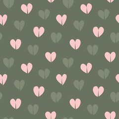 Heart shaped brush stroke seamless pattern background