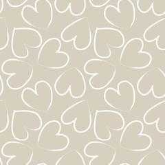 Heart shaped brush stroke seamless pattern background