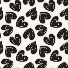 Heart shaped brush stroke seamless pattern background