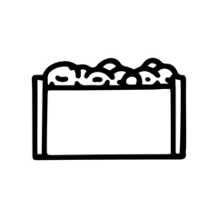 fence with plants black line vector doodle simple icon