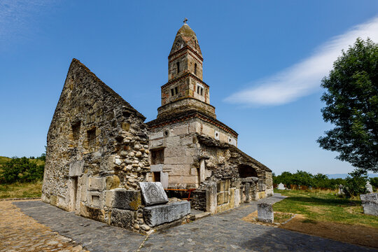 The historic orthodox church of Densus in Romania