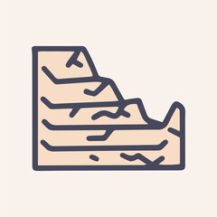 Broken ventilation grill color vector doodle simple icon
