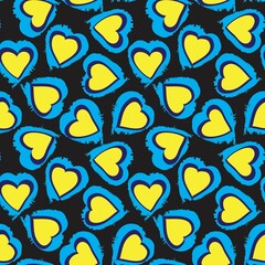 Heart shaped brush stroke seamless pattern background