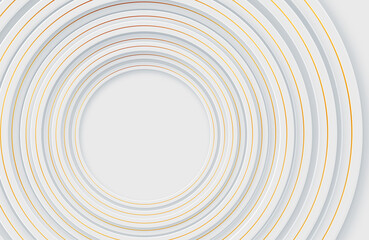 Modern minimal and clean white gold background with realistic circle shape . Elegant silver design for web, presentation, wallpaper