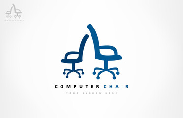 Computer chair logo. Furniture design.