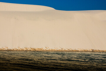 Wall of sand, dune in Lencois Maranhenses Brazil