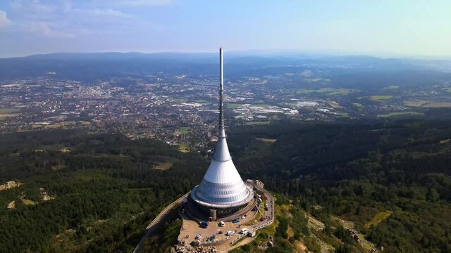 Landscape view of architecture monuments Jested blue sky
