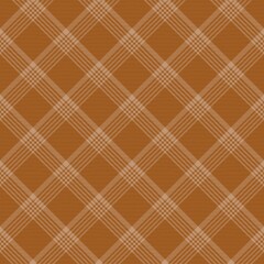 Orange Diagonal Plaid Tartan textured Seamless Pattern Design