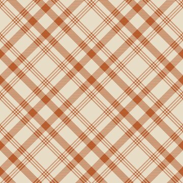 Orange Diagonal Plaid Tartan textured Seamless Pattern Design