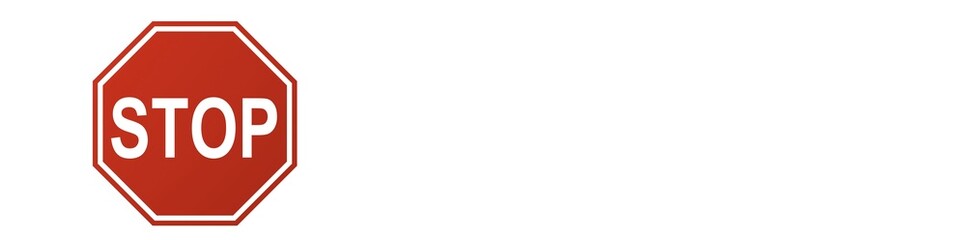 Stop sign on a white background. Stop symbol in front of danger. banner for placement on the site