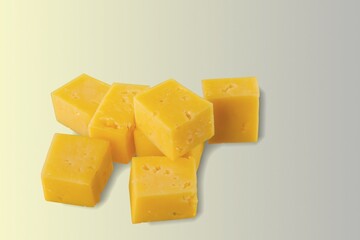 Fresh tasty healthy cheese cubes set