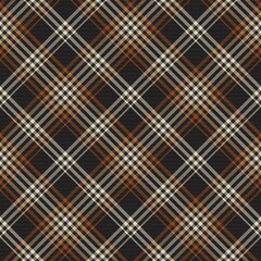 Orange Diagonal Plaid Tartan textured Seamless Pattern Design