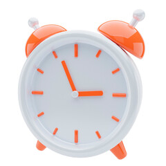 3d render orange alarm clock