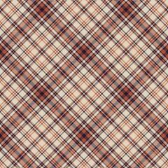 Orange Diagonal Plaid Tartan textured Seamless Pattern Design