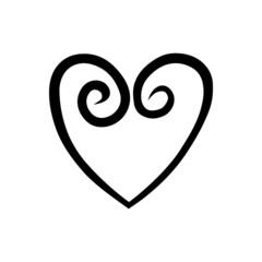 Vintage heart icon vector set. love illustration sign collection. romance symbol.