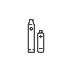 Vapor e-cigarette battery line icon