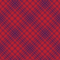 Red Navy Diagonal Plaid Tartan textured Seamless Pattern Design
