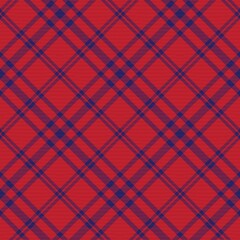 Red Navy Diagonal Plaid Tartan textured Seamless Pattern Design