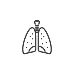 Human lungs line icon
