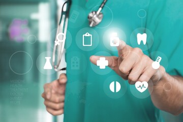 Medical concept with a doctor. Hormonal therapy. Human healthy hormone balance.