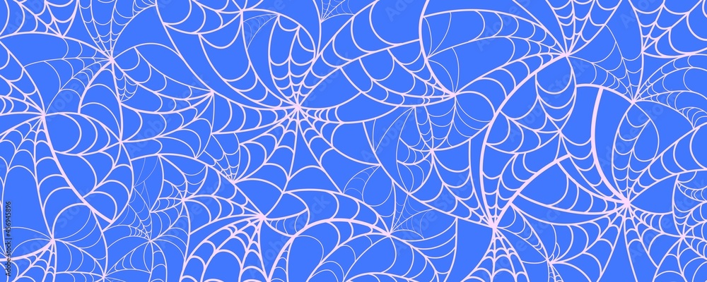 Wall mural seamless pattern with waves, spider web pattern, halloween background, weird background and texture,