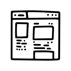 social networking site line vector doodle simple icon