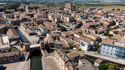 Comacchio: aerial view of the city