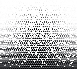 Halftone vector background. Filled with black triangles .