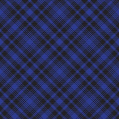 Blue Diagonal Plaid Tartan textured Seamless Pattern Design