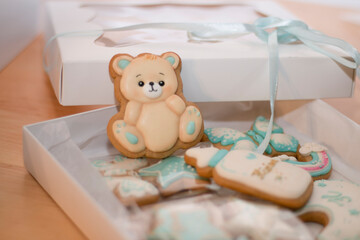 packaged gingerbread, a gift for the birth of a baby
